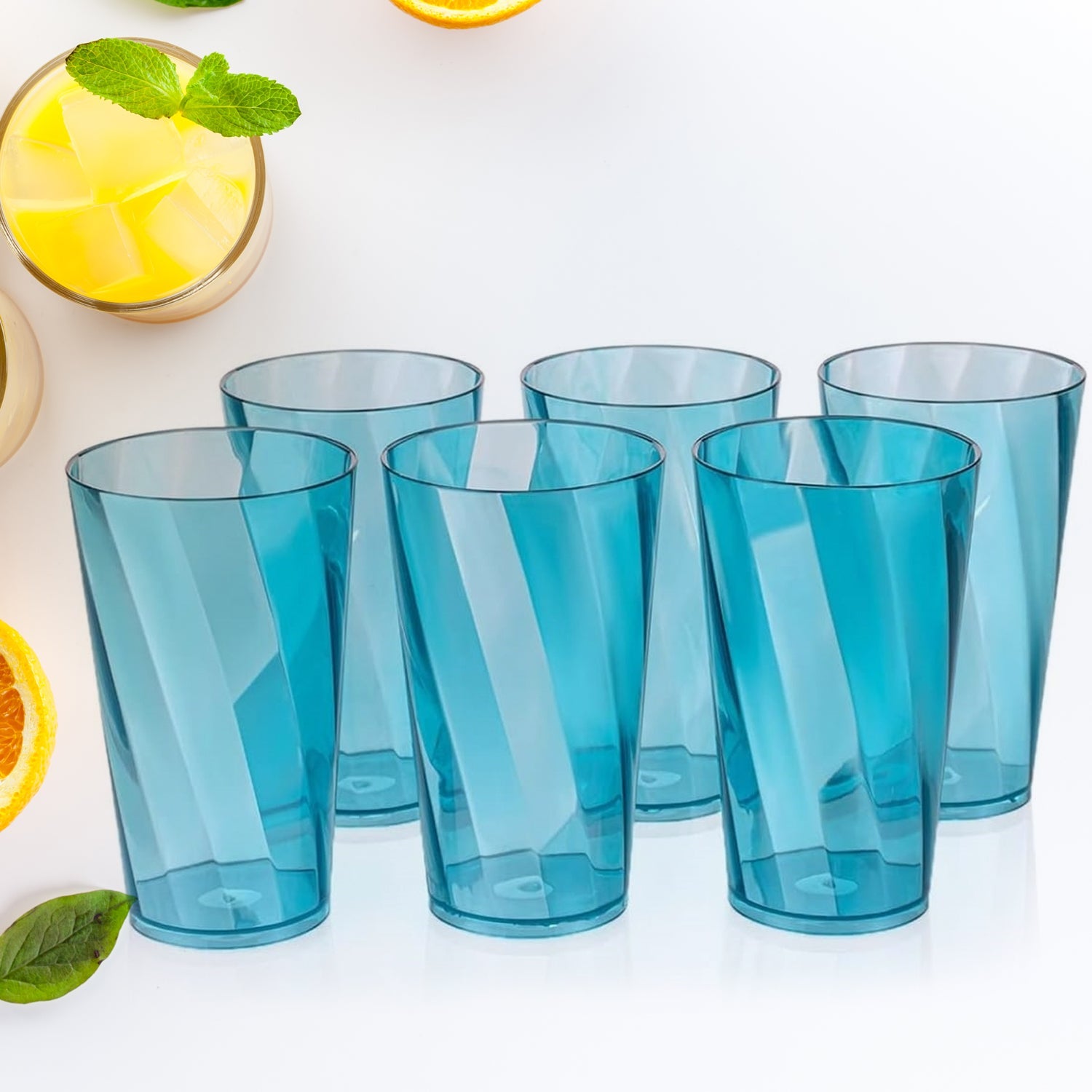 Set of 6 crystal round glasses Set of 6 crystal round glasses